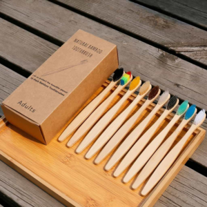 Set da 10 spazzolini realizzati in bambù amici dell'ambiente