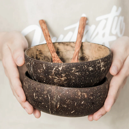 Insalatiera in legno di cocco con cucchiaio