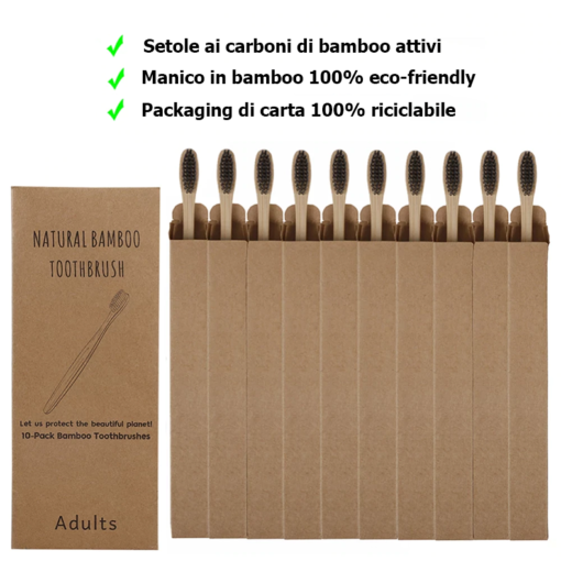 spazzolini in bamboo ai carboni attivi